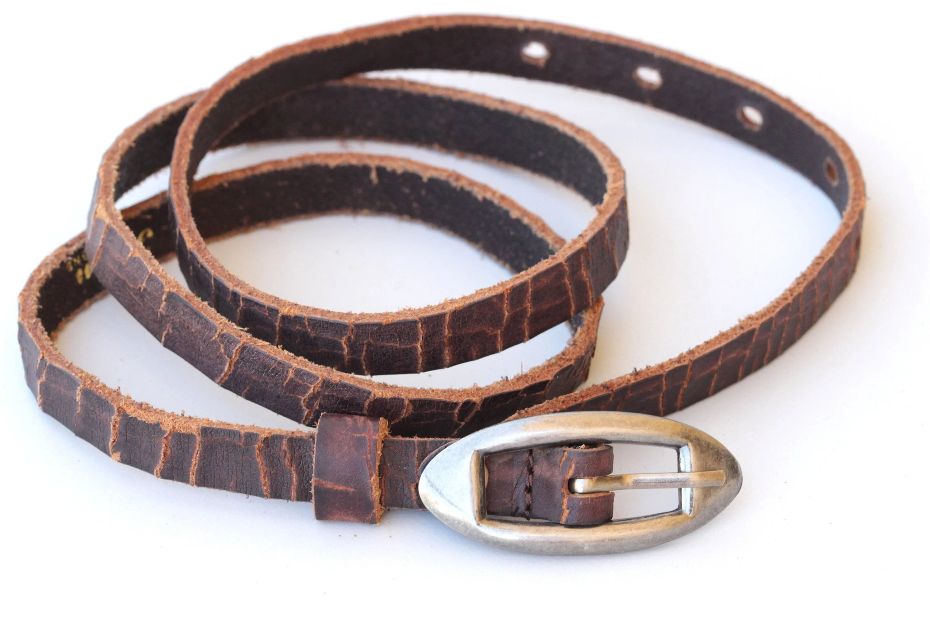 BROWN Skinny Leather belt