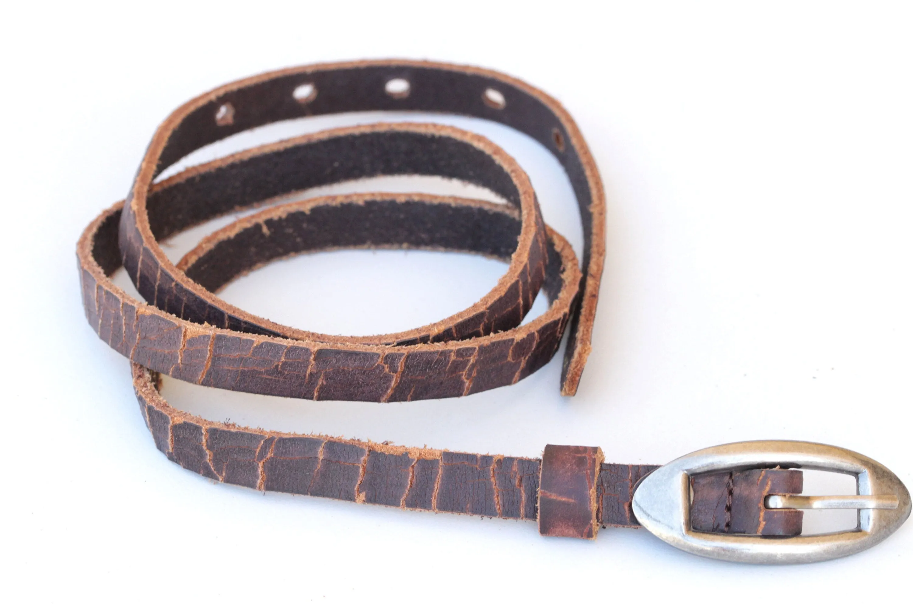 BROWN Skinny Leather belt