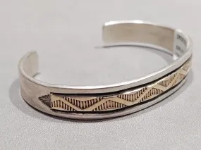 Bruce Morgan Navajo  14kt Gold & Sterling Silver  Bracelet - Handmade Native American