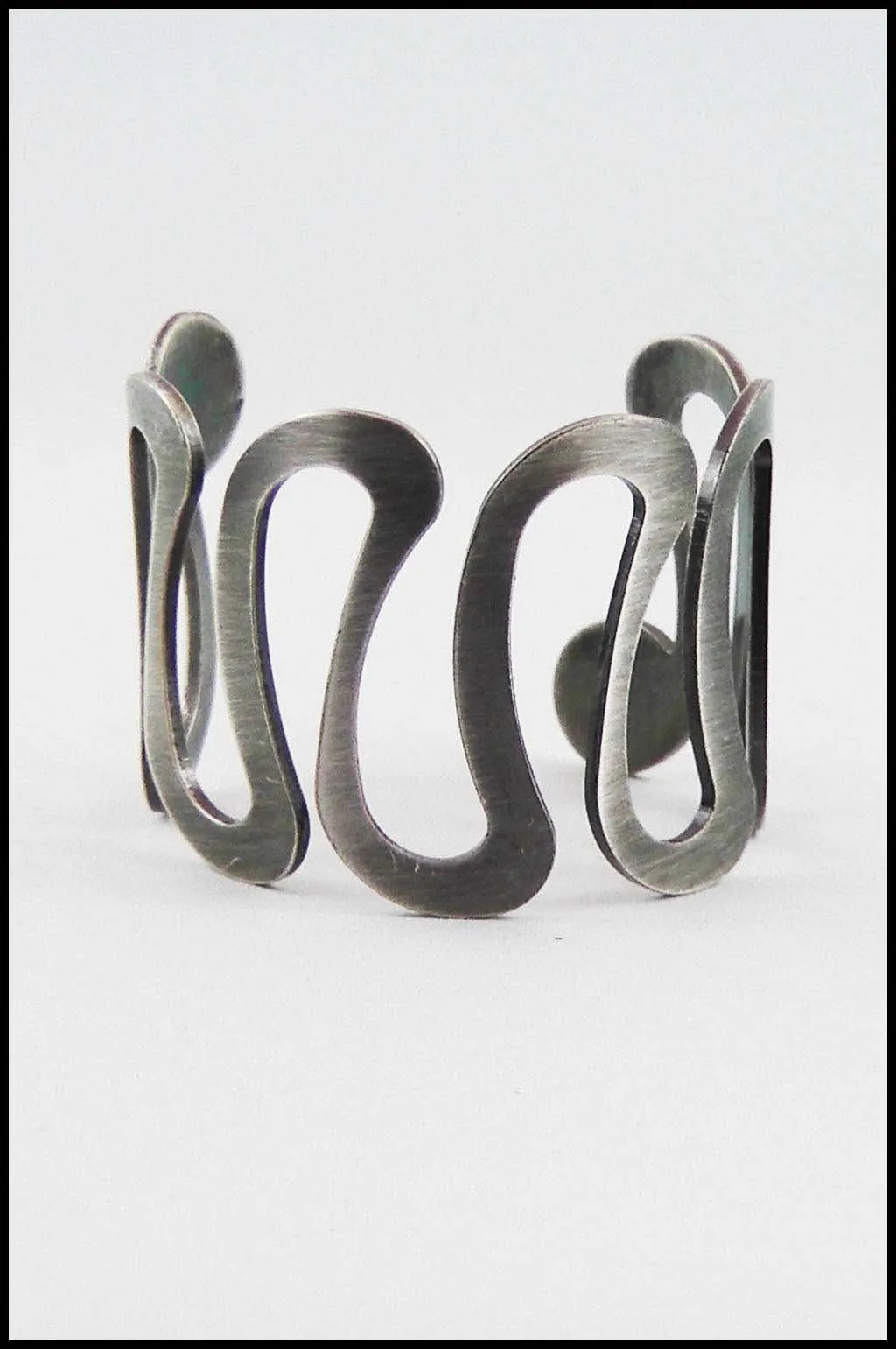 Brushed Metal Zig Zag Cuff