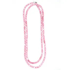 Bubble Gum Pink, Long Beaded Necklace, 60" Trilogy, SALE