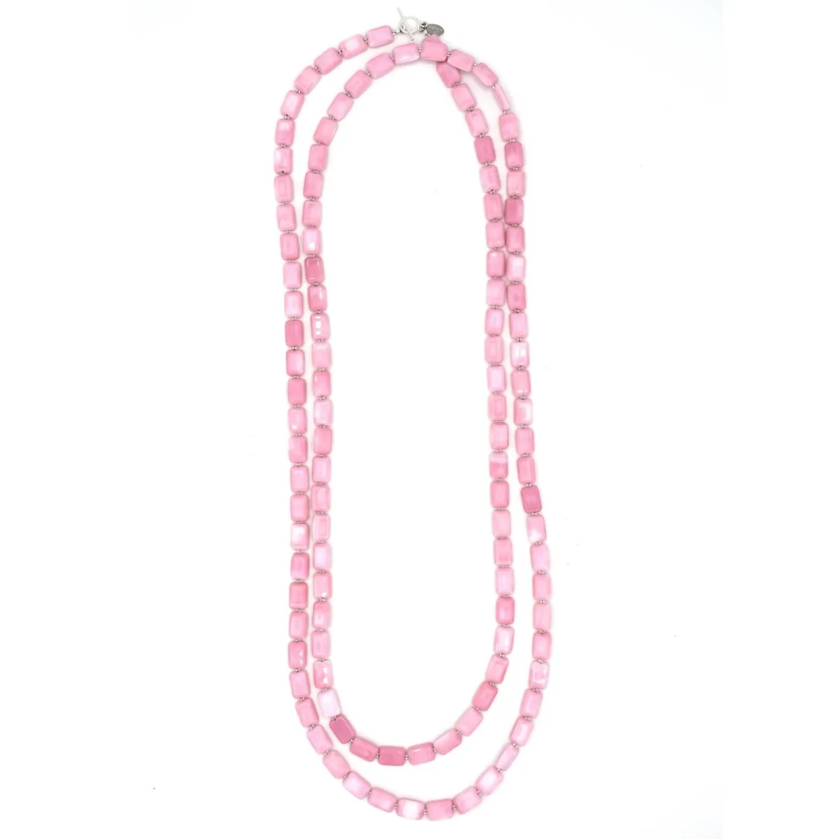 Bubble Gum Pink, Long Beaded Necklace, 60" Trilogy, SALE