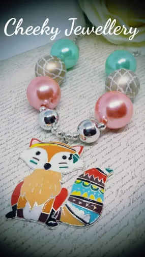 Bubblegum fox necklace
