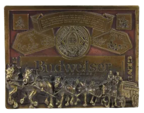 Budweiser Shires King of Beers Copper Gold Plated Belt Buckle