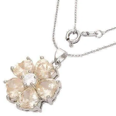 Buttercup Cubic Zirconia Flower Pendant Necklace