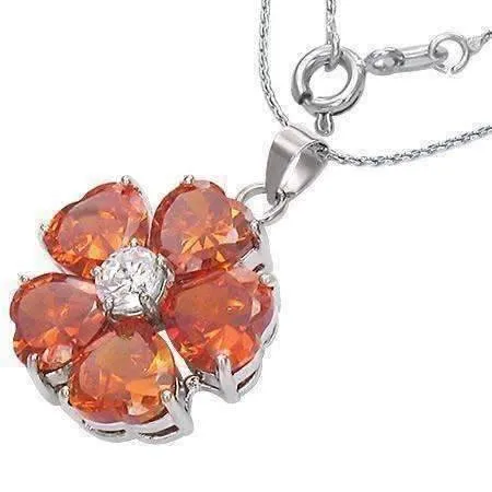 Buttercup Cubic Zirconia Flower Pendant Necklace