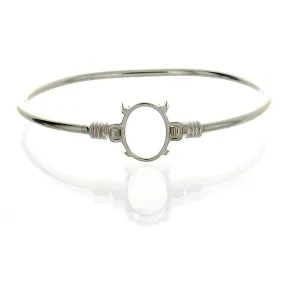 Cabochon Setting Sterling Silver Bracelet Fits 13 x 18 mm Oval Cabochon