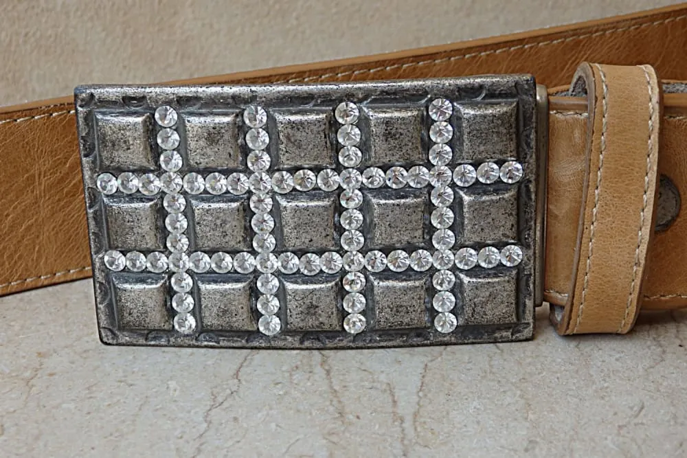 Champagne leather belt