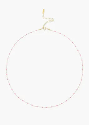 CHAN LUU Pink Rose Beaded Necklace