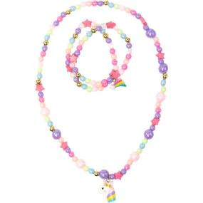 Cheerful Starry Unicorn Necklace & Bracelet Set