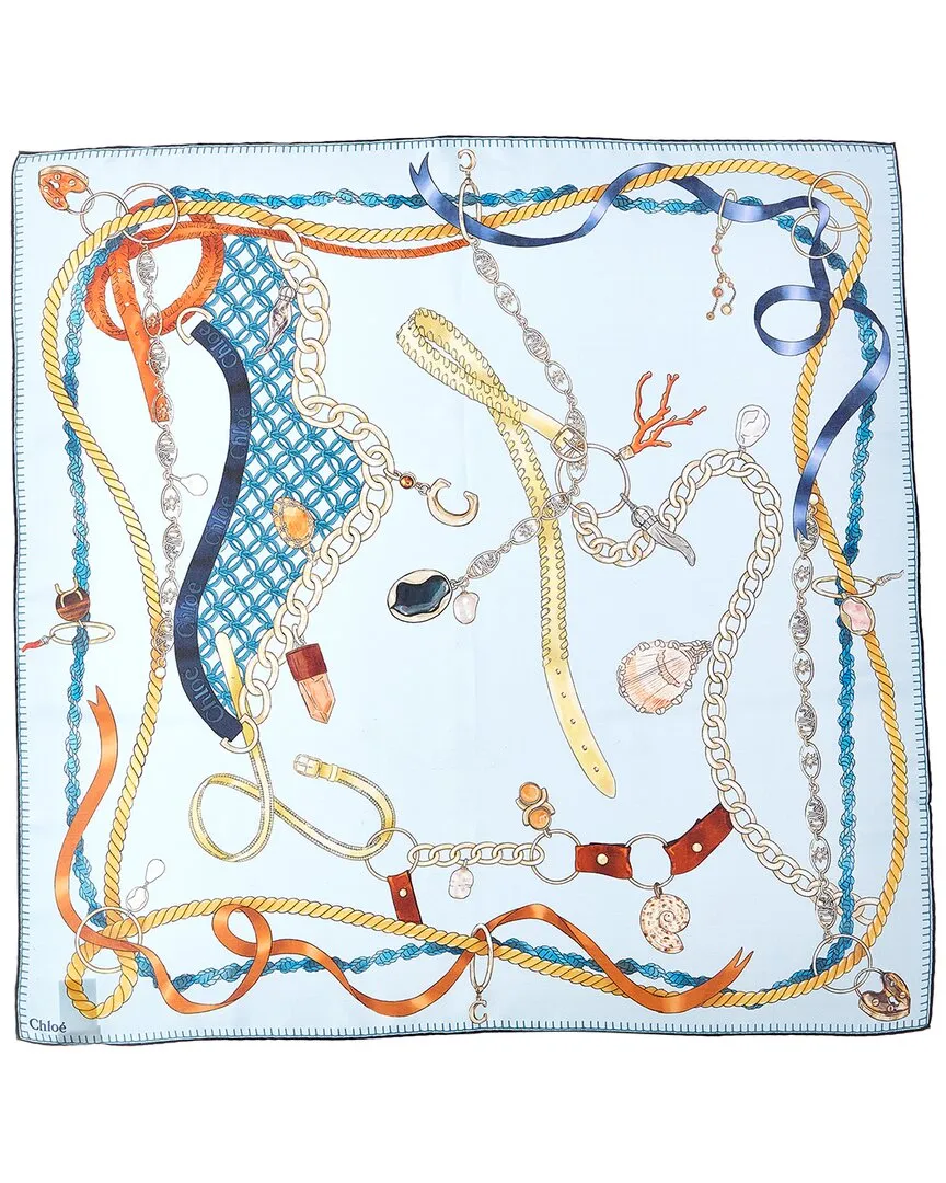 Chloé Print Square Silk Scarf