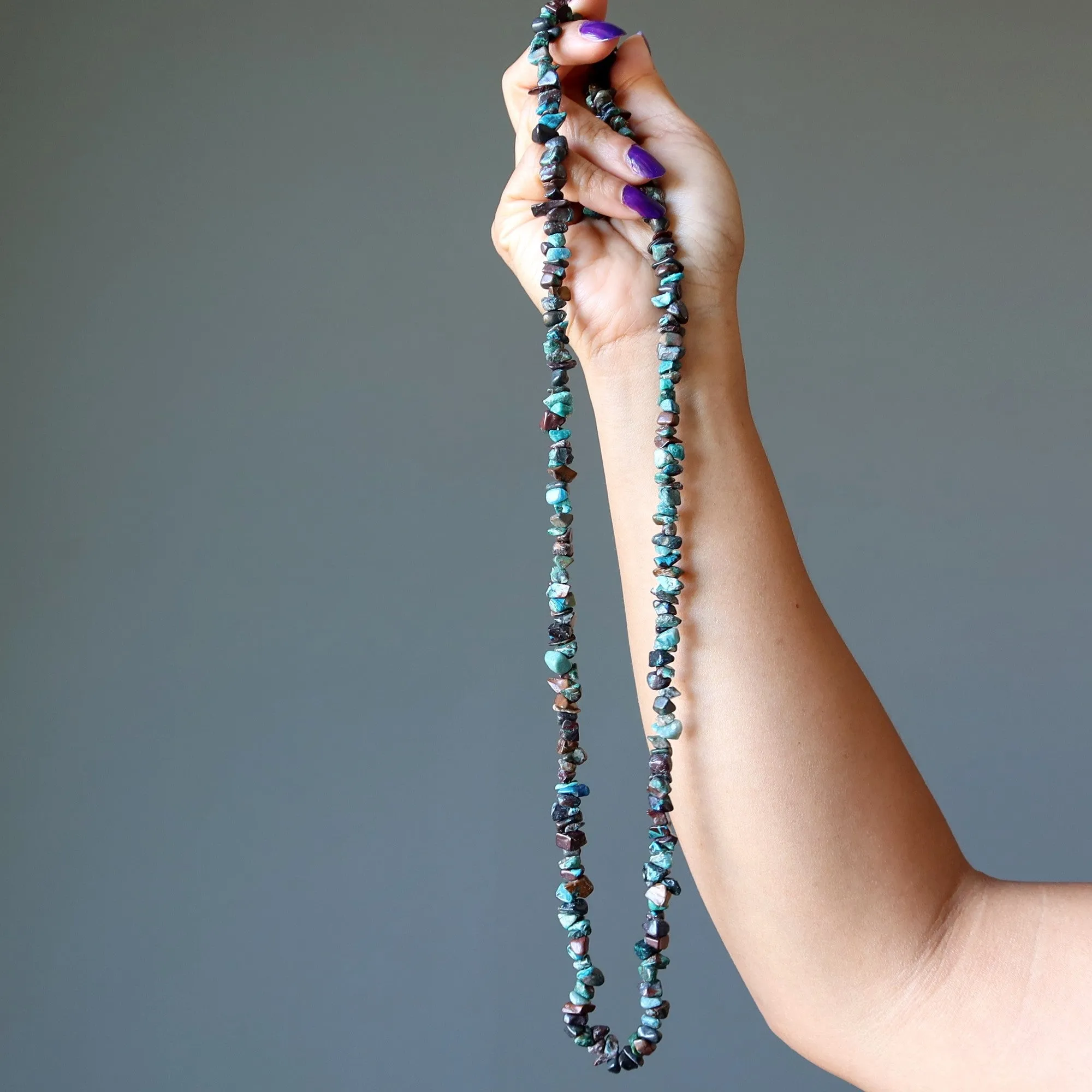 Chrysocolla Necklace Bustling Blue Red Cuprite
