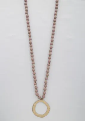 Circle Pendant Beaded Necklace