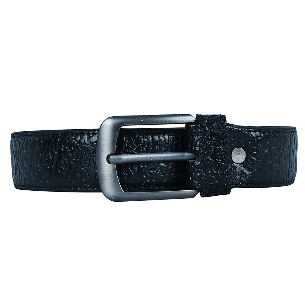 Crocodile Designer Leather Belt  CrocOne Black
