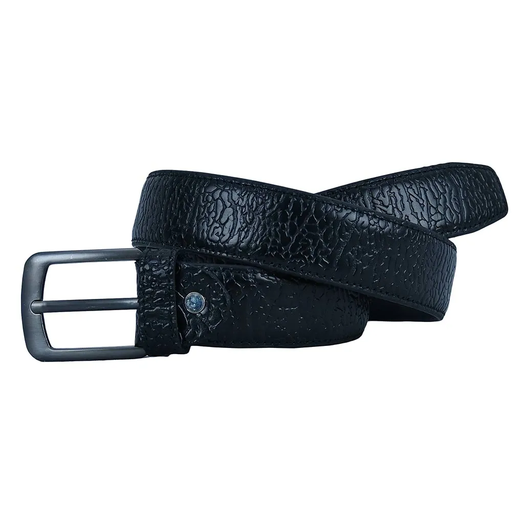 Crocodile Designer Leather Belt  CrocOne Black