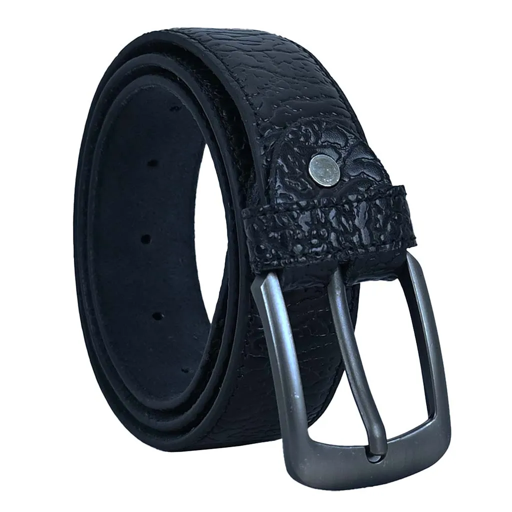 Crocodile Designer Leather Belt  CrocOne Black