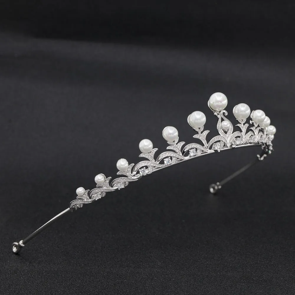 Cubic zircon wedding  bridal royal tiara diadem crown CH10046