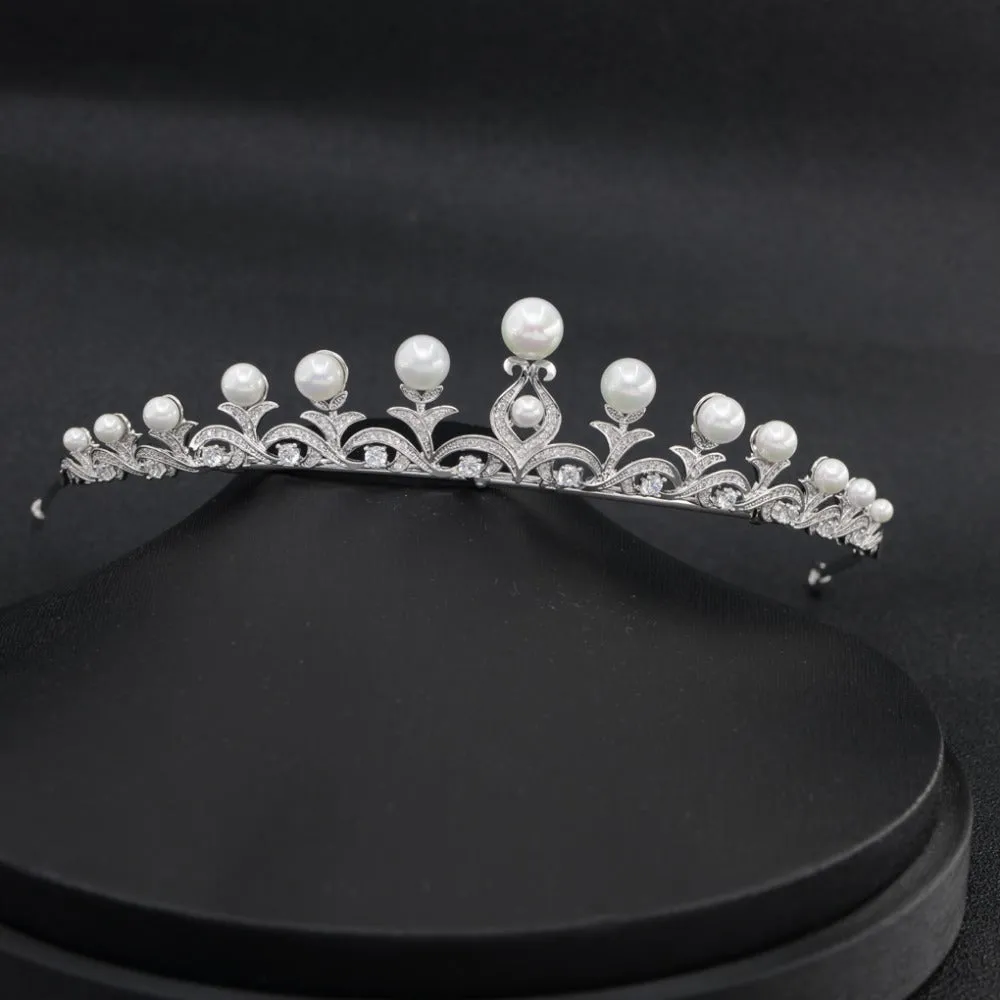 Cubic zircon wedding  bridal royal tiara diadem crown CH10046