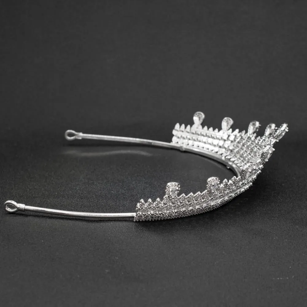 Cubic zircon wedding  bridal royal tiara diadem crown CH10058