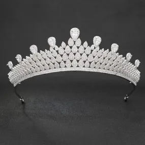 Cubic zircon wedding  bridal royal tiara diadem crown CH10058