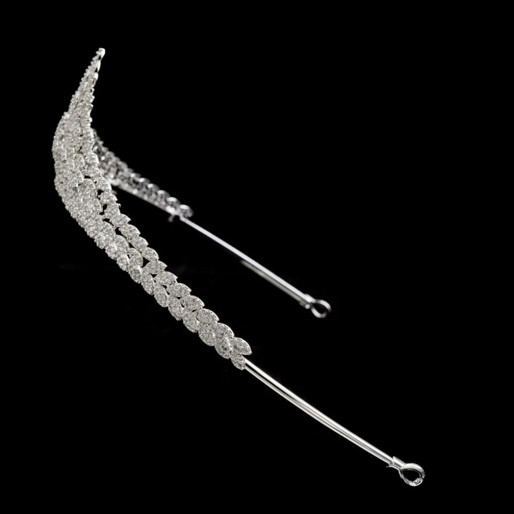 Cubic zircon wedding  bridal royal tiara diadem crown S16237