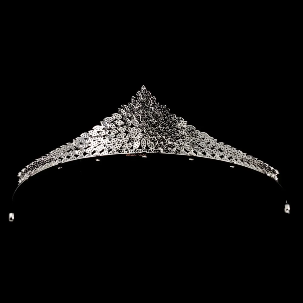 Cubic zircon wedding  bridal royal tiara diadem crown S16237