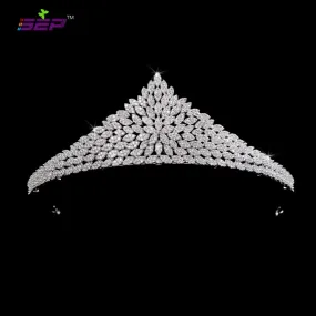 Cubic zircon wedding  bridal royal tiara diadem crown S16237