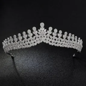 Cubic zircon wedding  bridal royal tiara diadem crown S16271