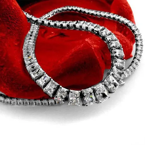 Cubic Zirconia Cz 29TCW Radiant Graduate Necklace