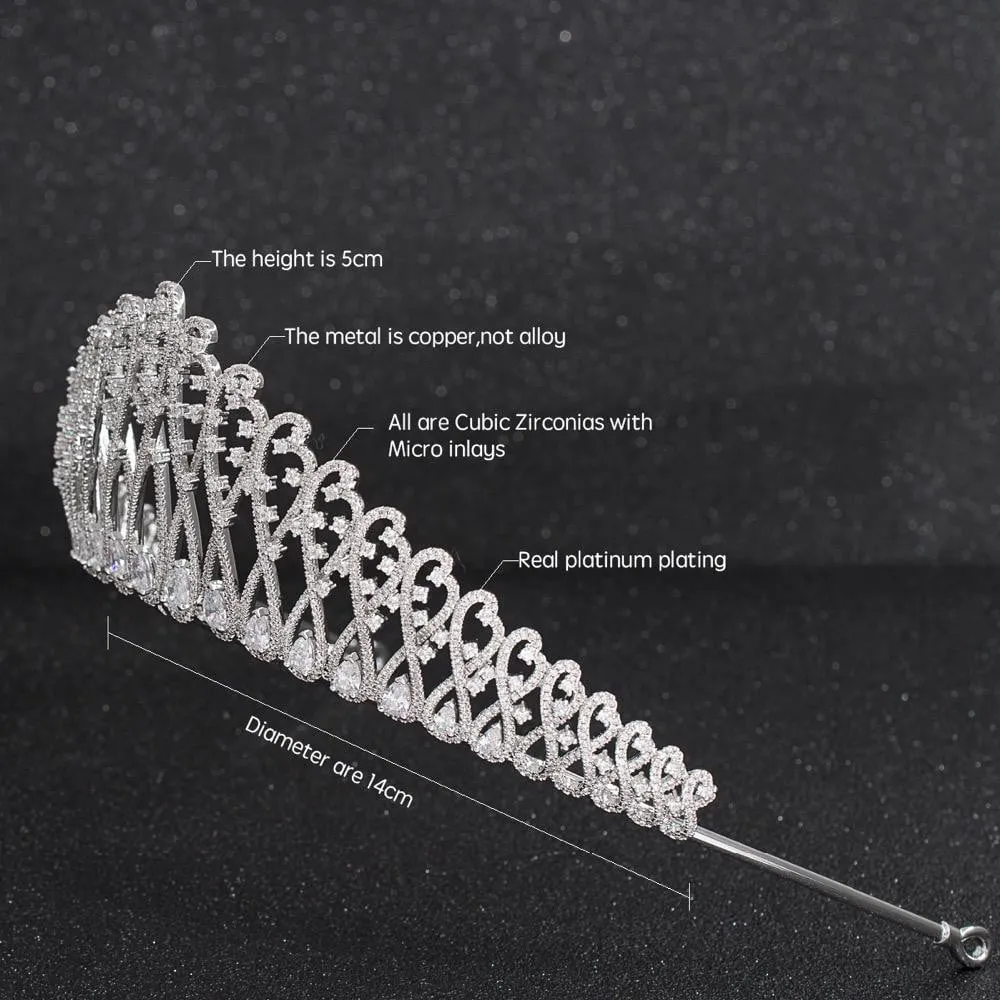Cubic zirconia wedding bridal tiara diadem hair jewelry CH10172