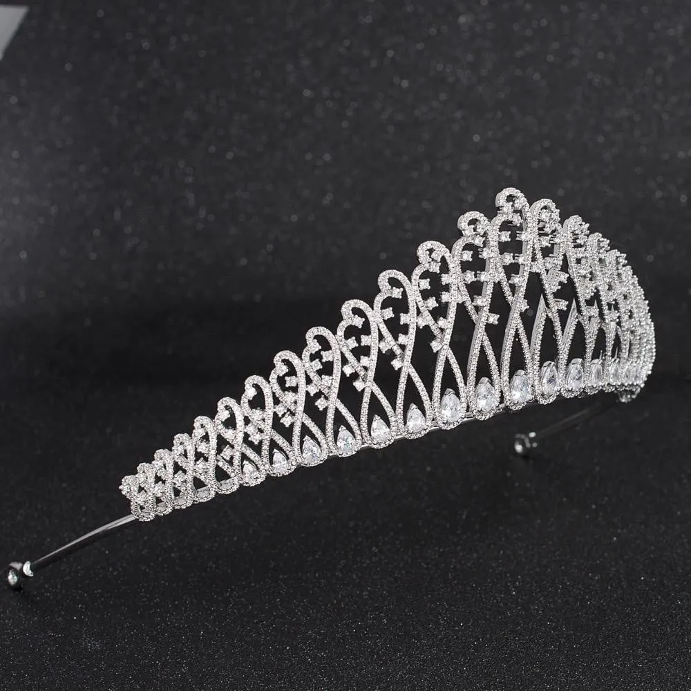 Cubic zirconia wedding bridal tiara diadem hair jewelry CH10172
