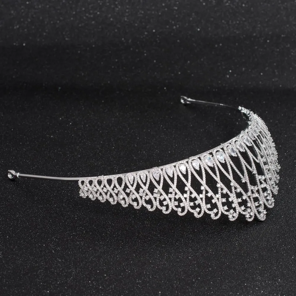 Cubic zirconia wedding bridal tiara diadem hair jewelry CH10172