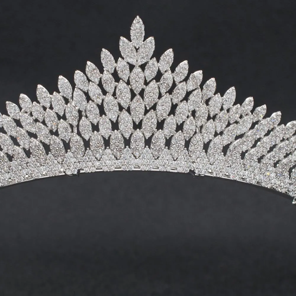 Cubic zirconia wedding bridal tiara diadem hair jewelry CH10188