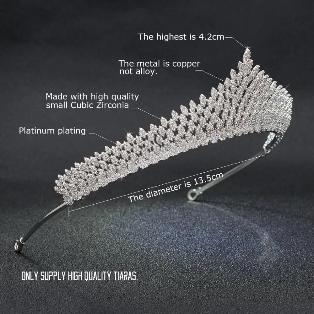 Cubic zirconia wedding bridal tiara diadem hair jewelry CH10188