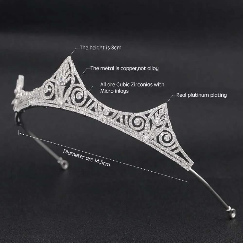Cubic zirconia wedding bridal tiara diadem hair jewelry CH10191