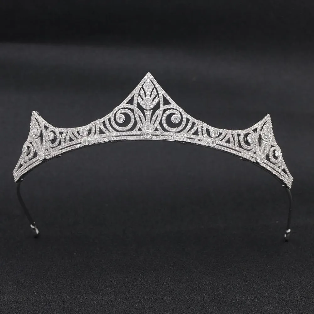Cubic zirconia wedding bridal tiara diadem hair jewelry CH10191