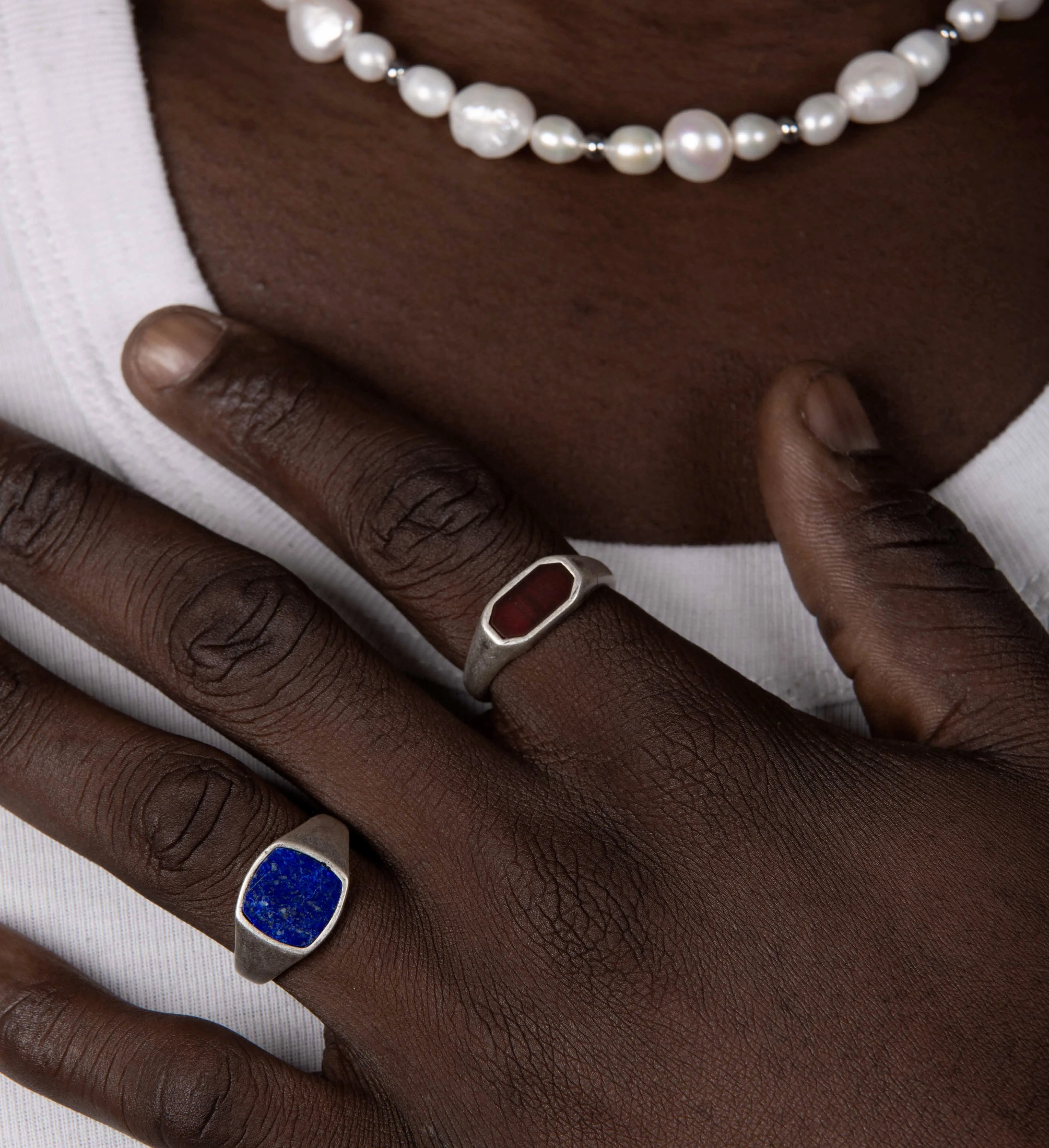 Cushion Signet Ring With Lapis Lazuli Stone