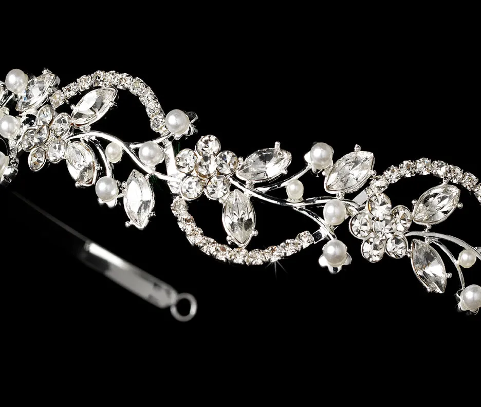 Darling Crystal & Pearl Swirl Bridal Headband