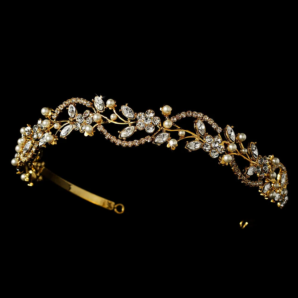 Darling Crystal & Pearl Swirl Bridal Headband