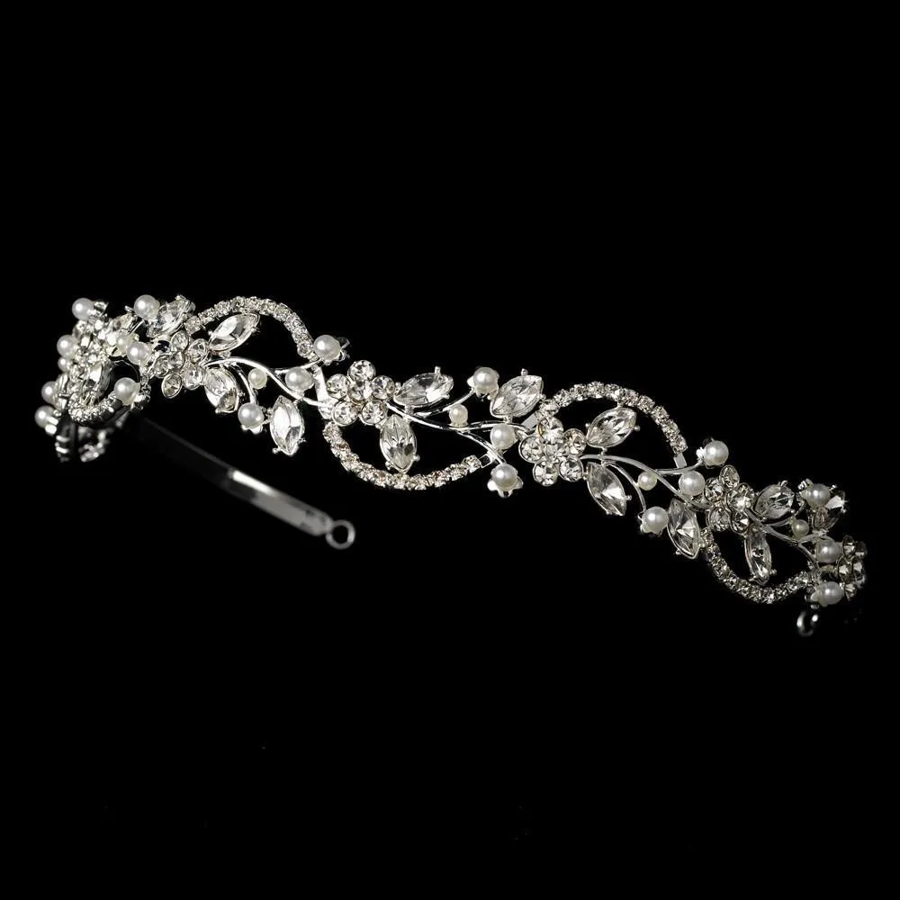 Darling Crystal & Pearl Swirl Bridal Headband