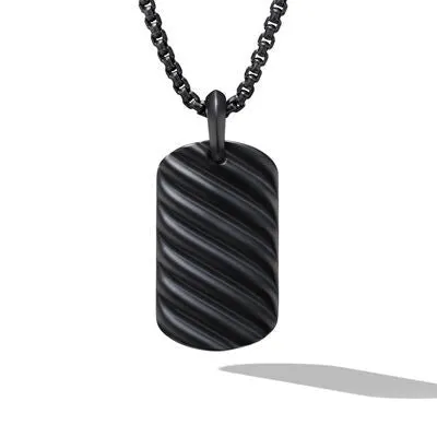 David Yurman 35mm Sculpted Cable Tag Pendant
