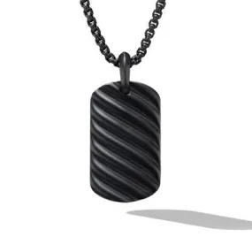 David Yurman 35mm Sculpted Cable Tag Pendant
