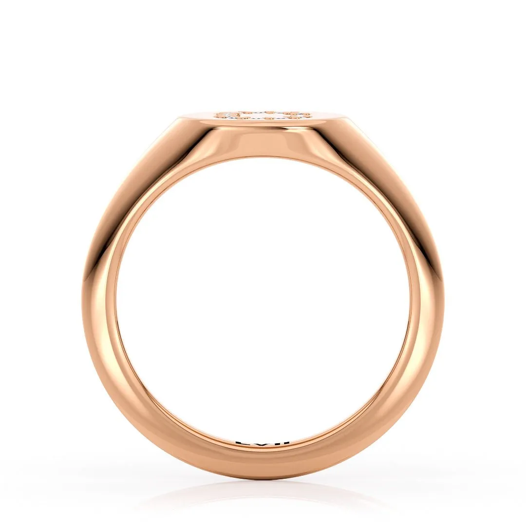 Diamond Initial Signet Ring Personalized Jewelry
