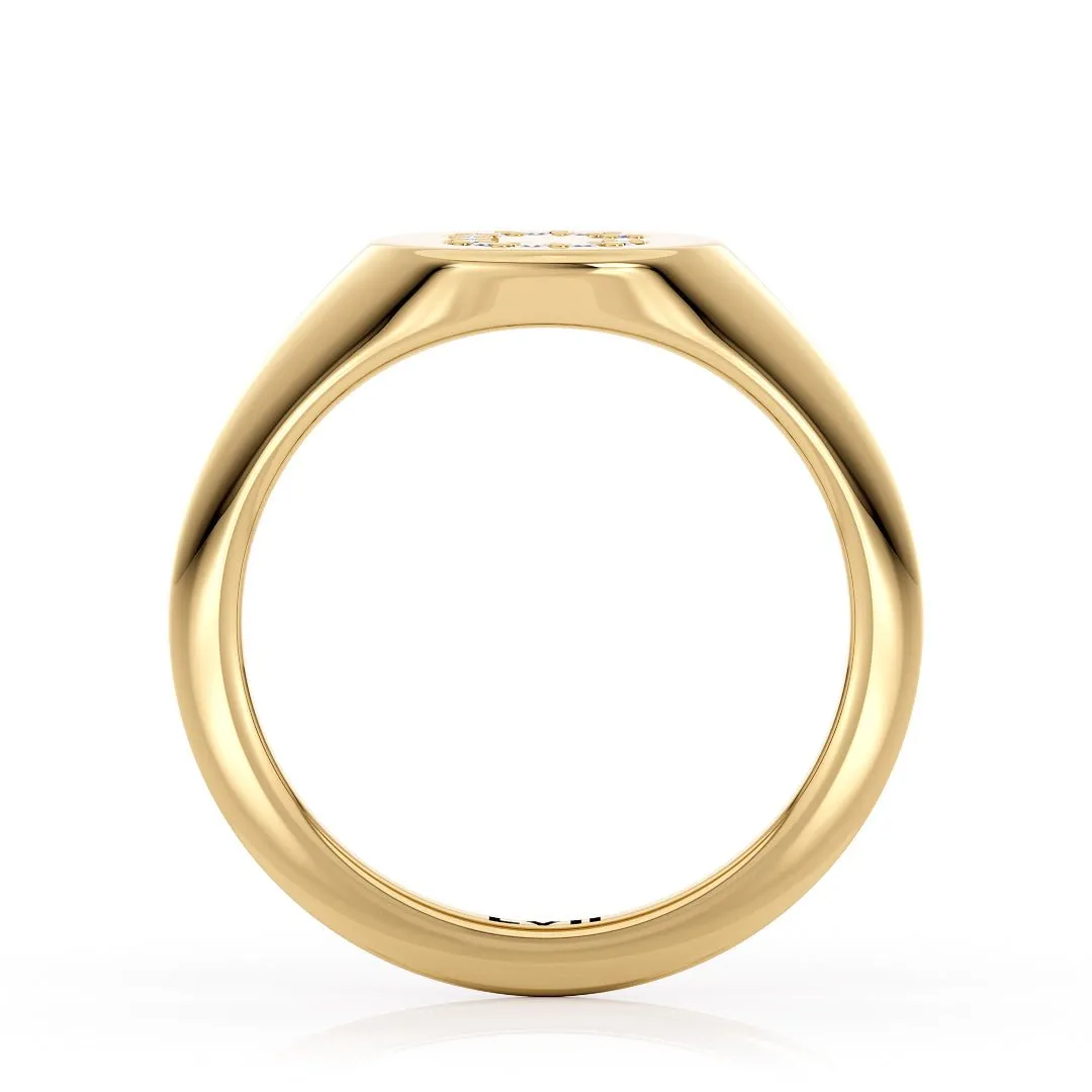 Diamond Initial Signet Ring Personalized Jewelry
