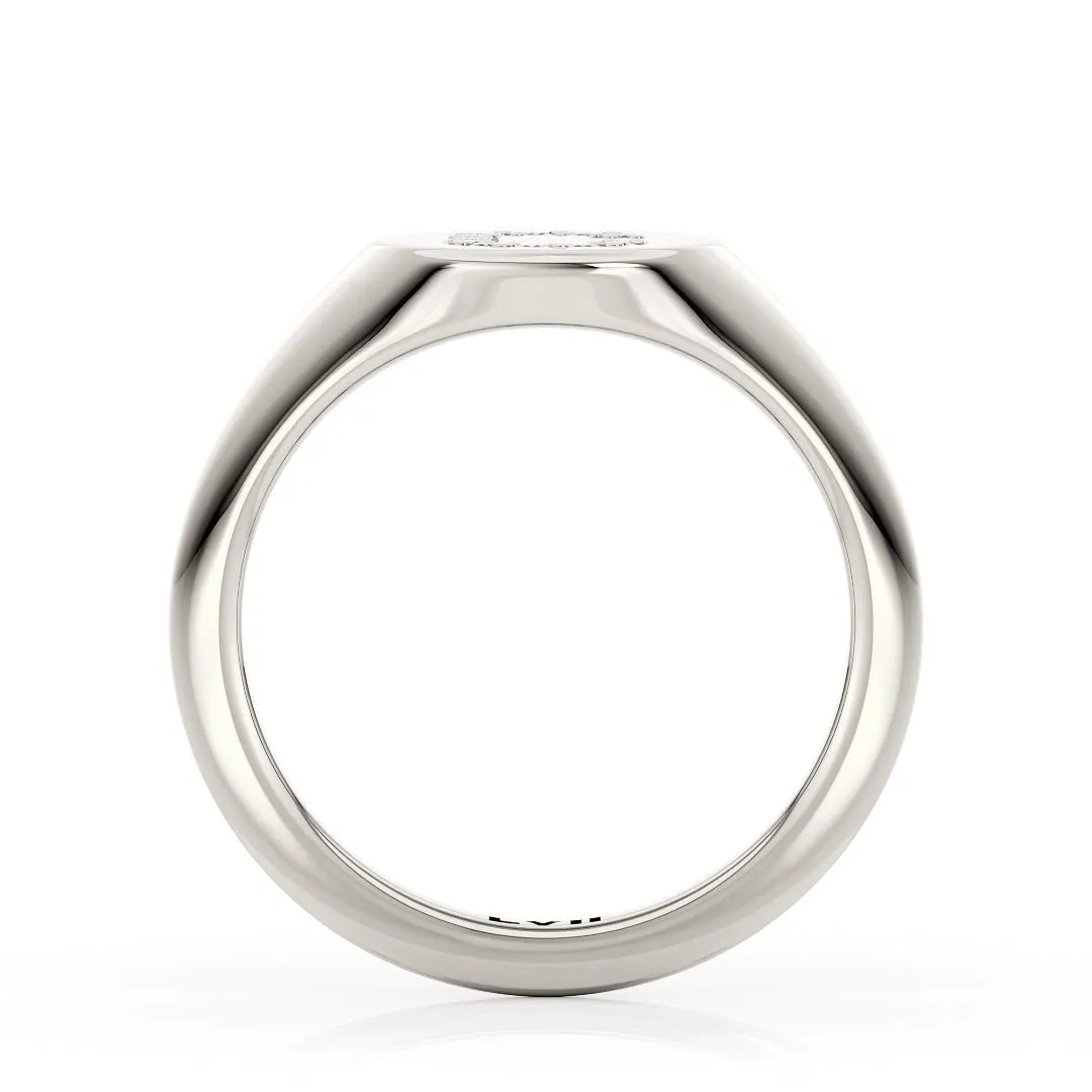 Diamond Initial Signet Ring Personalized Jewelry