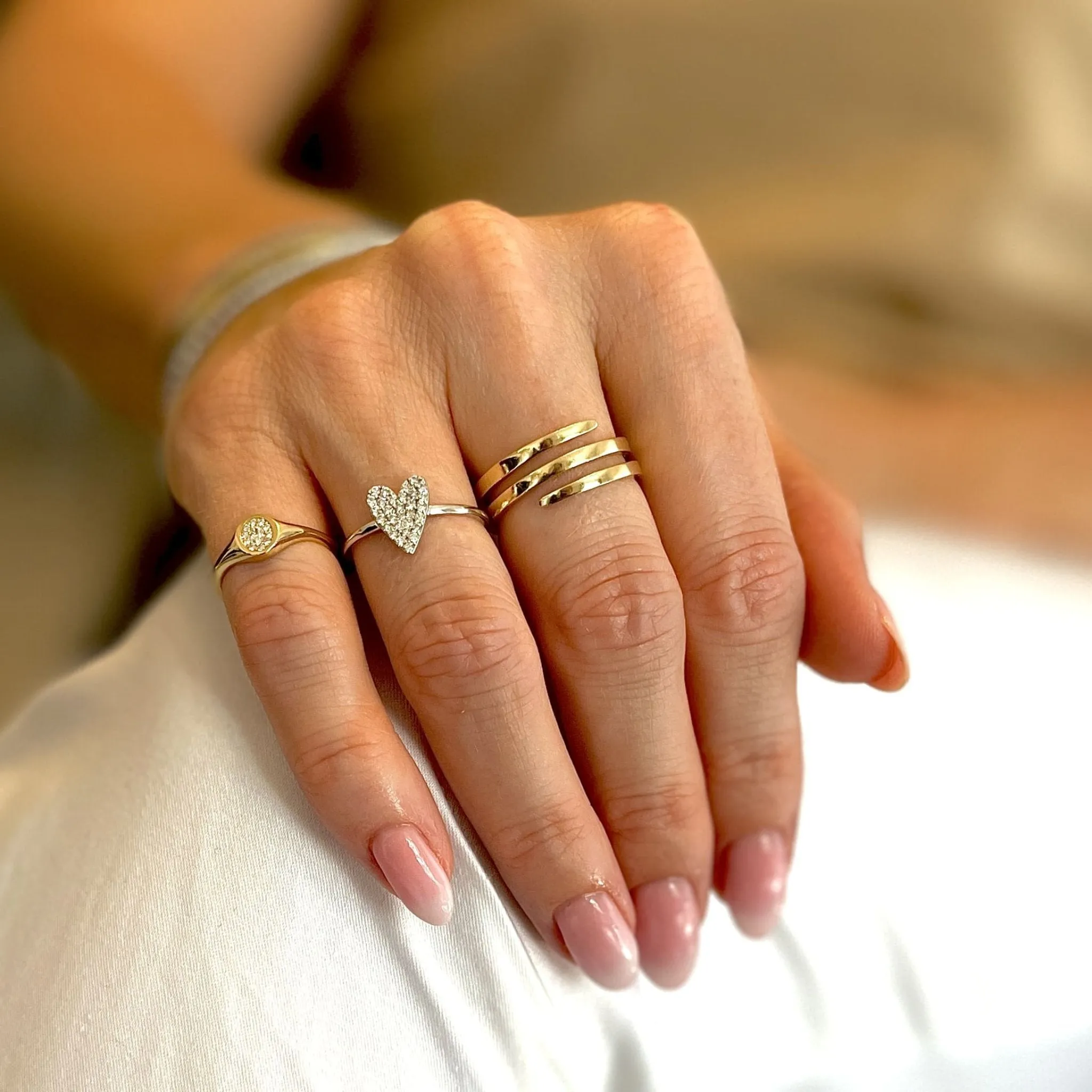 Diamond Oval Signet Ring