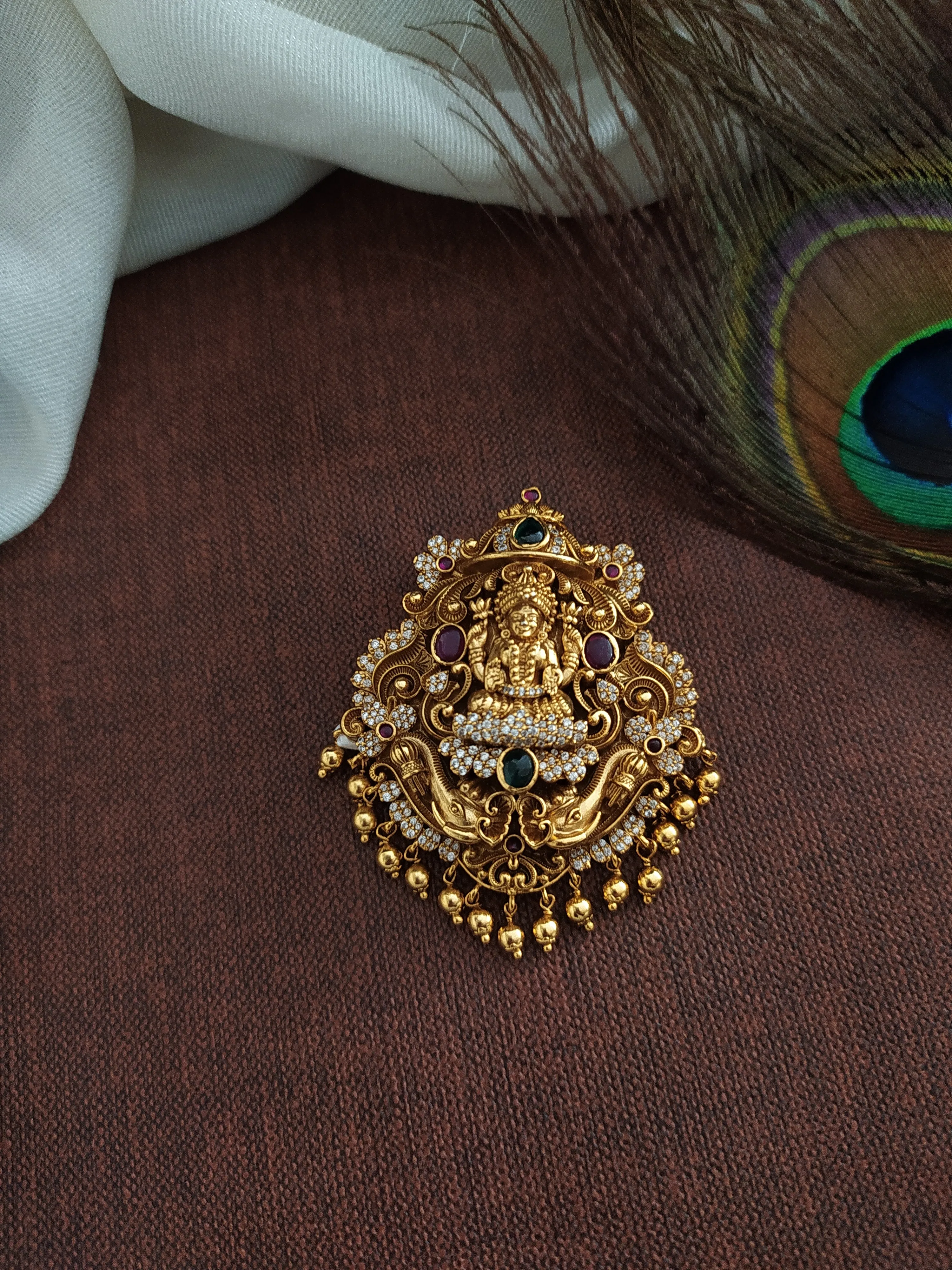 Divine Blessings Of Goddess Lakshmi Ji Antique Pendant Set