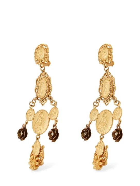 Dolce&amp;Gabbana   Votive medal pendant earrings 