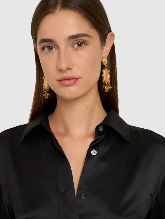 Dolce&amp;Gabbana   Votive medal pendant earrings 