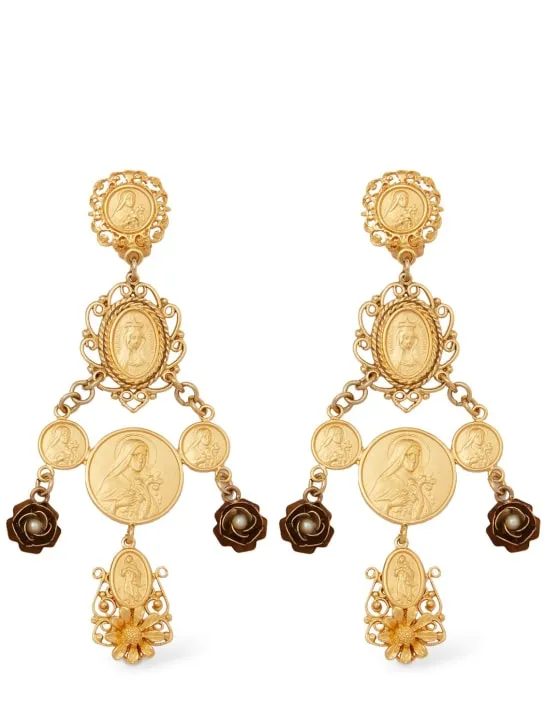Dolce&amp;Gabbana   Votive medal pendant earrings 
